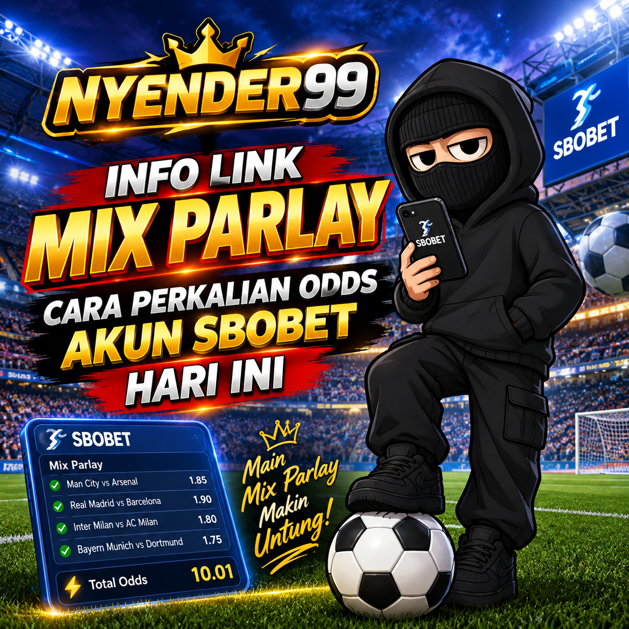 NYENDER99 # Info Link Mix Parlay Cara Perkalian Odds Akun Sbobet Hari Ini